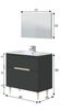 Dmora Avona-Waschtischunterschrank, Badezimmer-Waschtischunterschrank, Badezimmer-Waschtischunterschrank mit Spiegel, Waschbecken nicht im Lieferumfang enthalten, 80x45h80 cm, Anthrazit und Eiche Bild 3