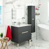 Dmora Avona-Waschtischunterschrank, Badezimmer-Waschtischunterschrank, Badezimmer-Waschtischunterschrank mit Spiegel, Waschbecken nicht im Lieferumfang enthalten, 80x45h80 cm, Anthrazit und Eiche Bild 4