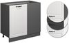 Eckunterschrank R-Line Weiß Landhaus 86 cm AP Marmor Vicco Bild 5
