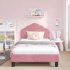 vidaXL Kinderbettgestell mit Kopfteil Rosa 90 x 190 cm Samt 42010953 Bild 3