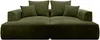 Vente-unique - PINETA Sofa Samt Grün - B 180 cm x H 67 cm x L 230 cm Bild 2