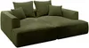 Vente-unique - PINETA Sofa Samt Grün - B 180 cm x H 67 cm x L 230 cm Bild 3