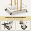 M MCombo Servierwagen mit Rollen, Küchenwagen Barwagen Metallgestell Weiß-Gold, Moderne Rollwagen Mehrzweckwagen mit 3 Ebenen, für Küche Bad Wohnzimmer Büro, 0033 Bild 5