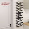 MC Star Weinregal Flaschenregal für 10 Weinflaschen, Flaschenhalter zur, Wandmontage Aufbewahrungsregal aus Stahl, Weinflaschenregal für Küche, Esszimmer Schwarz Bild 3