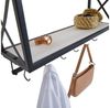 CARO-Möbel Wandgarderobe Armando mit weißer Ablage Garderobenleiste Hängegarderobe schwarz lackiert im Industrial Design Bild 3