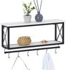 CARO-Möbel Wandgarderobe Armando mit weißer Ablage Garderobenleiste Hängegarderobe schwarz lackiert im Industrial Design Bild 2