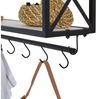 CARO-Möbel Wandgarderobe Armando mit weißer Ablage Garderobenleiste Hängegarderobe schwarz lackiert im Industrial Design Bild 4