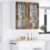 vidaXL Wandglas-Schrank PORTO 2 pcs Geräucherte Eiche 40 x 31 x 80 cm 885346 Bild 4