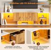TV-Konsolen-Center Weiß/Holz, 160x40x42 cm für TV bis 70 Zoll mit LED & 2 Schubladen Bild 5