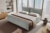 99rooms Vero Plus Familienbett Boxspringbett 260×200 cm Cordstoff POSO Hellgrau Bild 3
