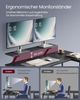 Vasagle L-förmiger Schreibtisch, 2 geräumige Schubladen, Computertisch mit Monitorständer, Eckschreibtisch, Gaming-Tisch mit Verstellbarer Ablage 135x105 cm schwarz LWDDE098B56 Bild 5