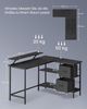 Vasagle L-förmiger Schreibtisch, 2 geräumige Schubladen, Computertisch mit Monitorständer, Eckschreibtisch, Gaming-Tisch mit Verstellbarer Ablage 135x105 cm schwarz LWDDE098B56 Bild 3