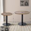 CLP 2er Set Beistelltische Aspen runde Tischplatten mit schwarzem Metallgestell,braun Bild 2