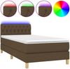 vidaXL Polsterbett mit Matratze & LED Dunkelbraun 90x200 cm Stoff, Härtegrad: H2 [3133928] Bild 2