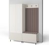 Garderoben-Set Ritmo Version 1 – gefräster Kleiderschrank mit hohen Füßen, gepolsterte Wandpaneele, Schuhschrank, für den Flur (cashmere, Trinity 06), 195 x 40 x 140 cm Bild 2