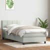 vidaXL Boxspringbett mit Matratze & LED Hellgrau 80x210 cm Samt 3316857 Bild 4