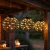 3er Set LED Solarleuchte, Bienennest, anthrazit, D 15 cm Bild 2