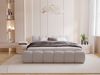 GRAINGOLD Cloud Low Bett 200x200, Polsterbett mit Bettkasten und Lattenrost, Bouclé-Stoff, Grau Bild 4