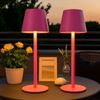2er Set LED Tischlampe, pink, Akku, Touchdimmer, Flaschenaufsatz Bild 3