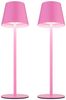2er Set LED Tischlampe, pink, Akku, Touchdimmer, Flaschenaufsatz Bild 1
