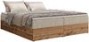 Polsterbett mit Bettkasten, Boxspringbett ohne Kopfteil WOOD ZERO, 7-Zonen Multipocket-Matratze und Topper, modernes Bett für Schlafzimmer - Beige Strukture - 140 x 200 cm - H4 Bild 4