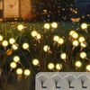 BlingBin LED Solarleuchte Solarleuchten für Außen Garten, LED Solarleuchten Glühwürmchen, IP65 Wasserdicht, 2 Modi Firefly Solar Licht, LED fest integriert, Warmweiß, Swinging Garten Lichter Dekorative für Fußweg, Yard, Patio, 4 Stück Bild 4