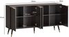 Sideboard 150x81x39cm Schwarz Eiche-Dekor Türen Modern Wohnzimmer Metallbeine Bild 4
