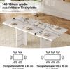 Merax Ausziehbarer Esstisch, 140/180*80 cm, geeignet für 6-8 Personen, rechteckige Form, verdickte Tischplatte, einfachen Stil,Tisch für Esszimmer, Küche, Wohnzimmer, Weißer Marmor Bild 5