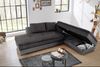 Ecksofa-Dauerschläfer Doppelbett Federkern Bettkasten Couch in Anthrazit Grau Bild 3