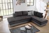 Ecksofa-Dauerschläfer Doppelbett Federkern Bettkasten Couch in Anthrazit Grau Bild 2