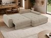Sofa L-Form ARELIA L mit Schlaffunktion, Wohnzimmer Sofa, Wellenfederung, Sofa mit DL-System - Schenille grob gewebt Beige - Links Bild 5