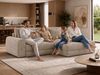 Sofa L-Form ARELIA L mit Schlaffunktion, Wohnzimmer Sofa, Wellenfederung, Sofa mit DL-System - Schenille grob gewebt Beige - Links Bild 3