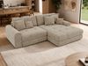 Sofa L-Form ARELIA L mit Schlaffunktion, Wohnzimmer Sofa, Wellenfederung, Sofa mit DL-System - Schenille grob gewebt Beige - Links Bild 4