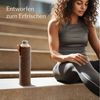 Cosumy Trinkflasche Trinkflasche aus Glas mit Filztasche 750ml - Spülmaschinenfest, Sandbraun - BPA-freie Wasserflasche - für Kohlensäure geeignet Bild 3