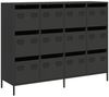vidaXL Sideboard Schwarz 135x39x103,5 cm Kaltgewalzter Stahl 3307173 Bild 2