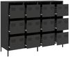 vidaXL Sideboard Schwarz 135x39x103,5 cm Kaltgewalzter Stahl 3307173 Bild 4