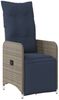 vidaXL Gartensessel Verstellbar mit Kissen Grau Poly Rattan 365699 Bild 2
