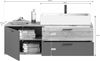 Xonxo 'Mason' Waschtisch inkl. Waschbecken, Spanplatte / MDF, 140 x 62 x 46 cm, Natur / Grau Bild 4