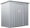 Vente-unique - ACAMAR Gartenhaus Metall Grau - B 103 cm x H 180 cm x L 191 cm Bild 3