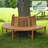Baumbank RISEN - Holz Braun 203x44x90 cm | Halbrunde Sitzbank Mit Lehne Baumbank Gartenbank Für Baum Bild 2