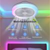 oyajia Deckenleuchte 45W Music LED Deckenleuchte mit Lautsprecher, Leiser Deckenventilator, Luftzirkulationsfunktion, LED fest integriert, RGB Farbwechsel (3000~6500K), Dimmbar LED Deckenventilator, für Wohnzimmer Schlafzimmer Küche Hotel Bild 3