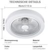 oyajia Deckenleuchte 45W Music LED Deckenleuchte mit Lautsprecher, Leiser Deckenventilator, Luftzirkulationsfunktion, LED fest integriert, RGB Farbwechsel (3000~6500K), Dimmbar LED Deckenventilator, für Wohnzimmer Schlafzimmer Küche Hotel Bild 4
