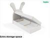 MEBLINI Kinderbett mit Bettkasten KANINCHEN 100x200 Links – H3/Weiß Samt Gepolstert Einzelbett mit Matratze - Polsterbett mit Stauraum - Bett mit Kopfteil – Stauraumbett Bild 2