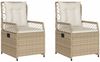vidaXL Gartensessel 2 Stk. Verstellbar Beige Poly Rattan 368665 Bild 2