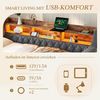 REDOM Schlafsofa mit Ausziehbett, LED-Licht und 12 Lattenrosten, Polsterbett Gästebett 90x190 & 90x190 cm, ohne Matratze Bild 4