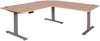 Eck-Schreibtisch HWC-D40, Computertisch elektrisch höhenverstellbar 178x178cm 84kg MVG ~ hellbraun, grau Bild 3