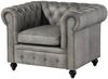 Sessel Echtleder 105x82x75 grau CHESTERFIELD #202 Bild 1