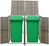 vidaXL Mülltonnenbox für 2 Tonnen Grau 140x80x117 cm Poly Rattan 319865 Bild 2