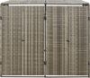 vidaXL Mülltonnenbox für 2 Tonnen Grau 140x80x117 cm Poly Rattan 319865 Bild 4