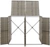 vidaXL Mülltonnenbox für 2 Tonnen Grau 140x80x117 cm Poly Rattan 319865 Bild 3